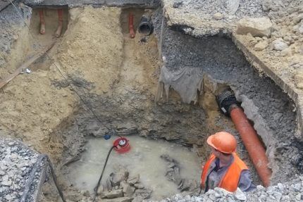 Откачка воды из котлована и траншей